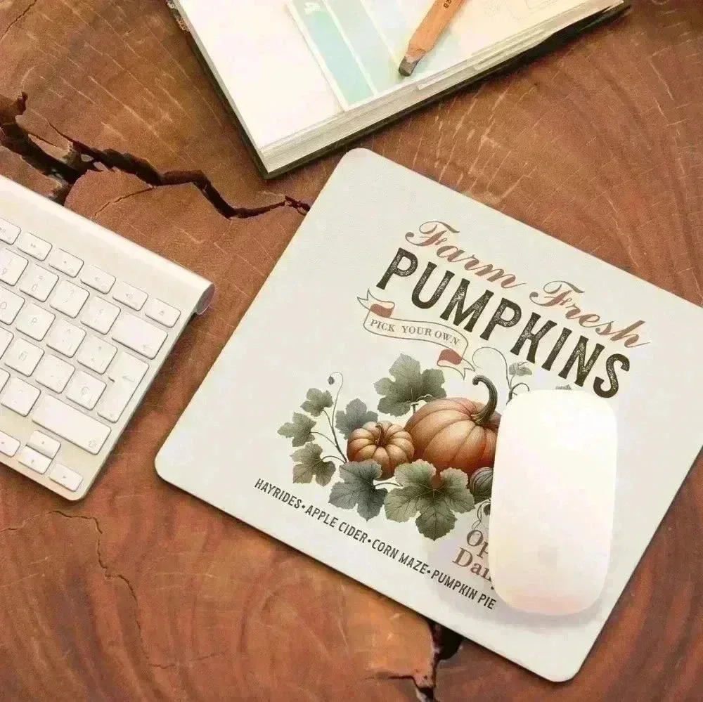 Pumpking  farmers market Halloween fall square mouse pad
